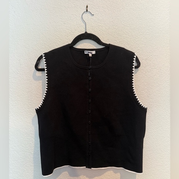 Madewell Black Button-Front Tank Top - Picture 1 of 4
